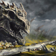 Illustration for article titled Concept Art Writing Prompt: A Village Sheltered by a Dragons Corpse